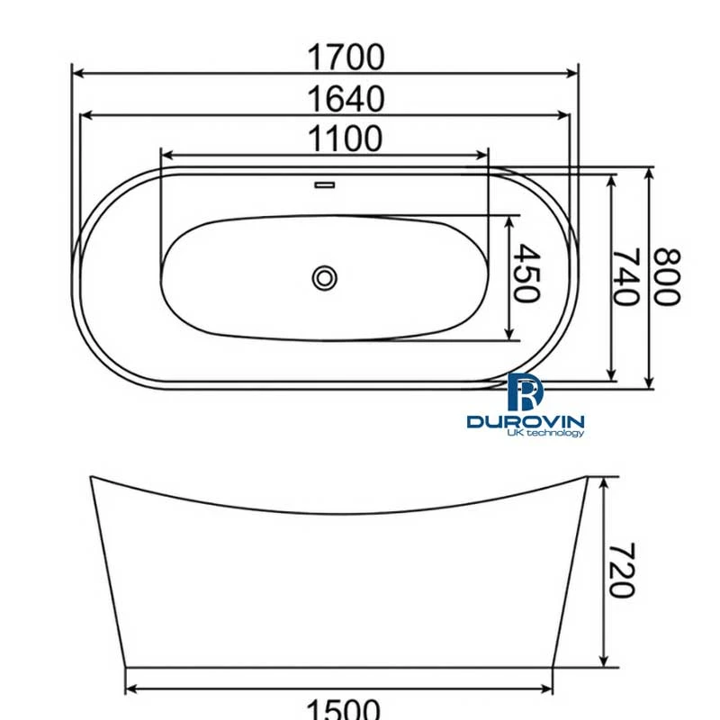 Bồn tắm hình thỏi vàng DRV-1202