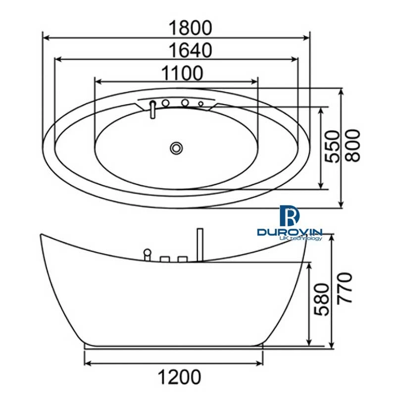 Bồn thỏi vàng gắn sen vòi DRV-1208